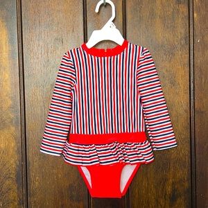 Cat & Jack Swim Girls Onesie Stripped